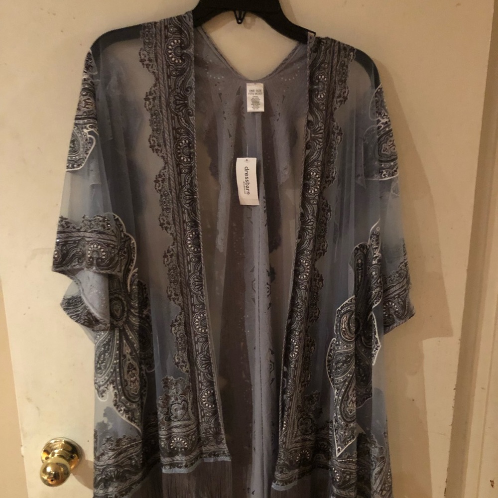 Sheer fringe tunic vest